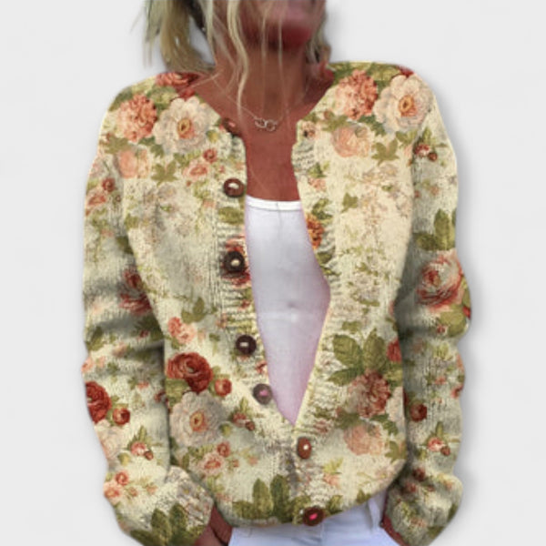 Leonie - Vest met Bloemenweide-print
