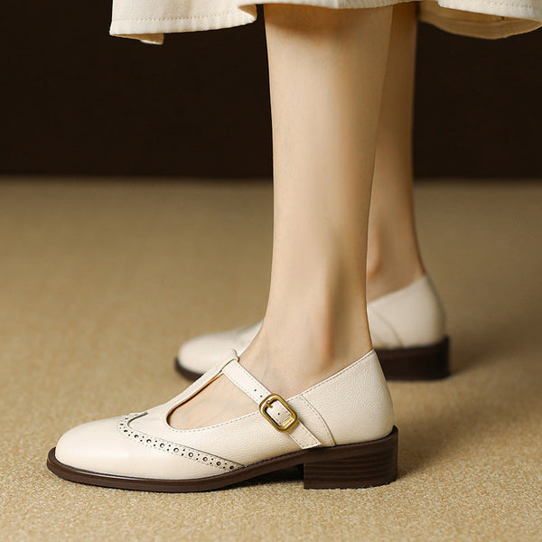 Amelie – T-bandschoenen in brogue-stijl