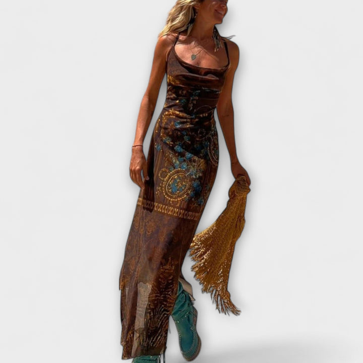 Fee - Uniek Midi-jurk met Cowl-Neck