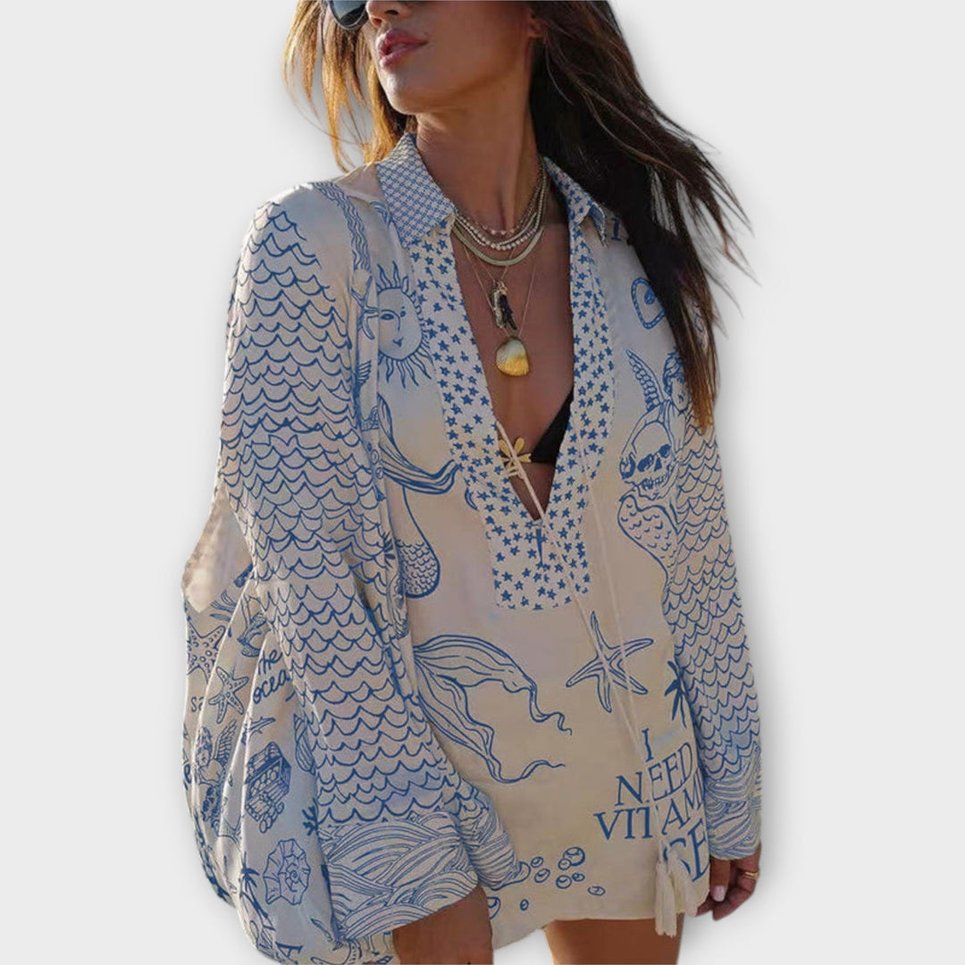 Liv - Satijnen Kwast Shirt en Shorts Set