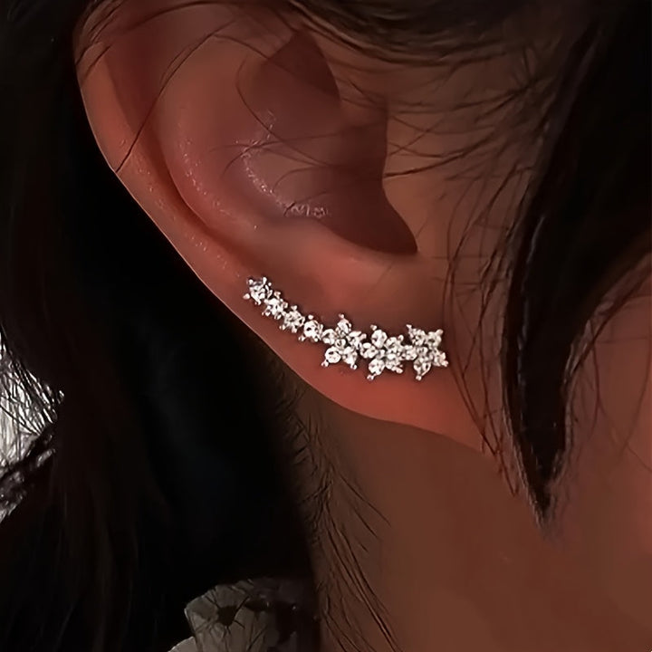 Luxueuze Florale Strass Oorbellen