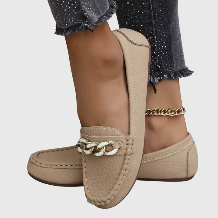 Melissa | Leren loafers met kettingdetail voor dames
