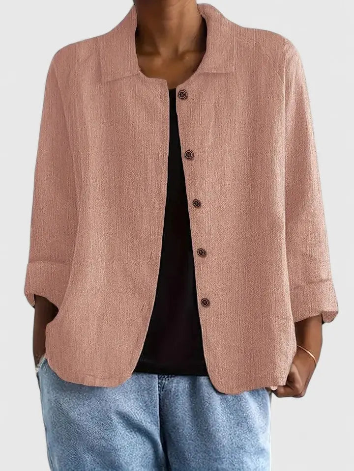 Maya | Katoenen overshirt met knoopsluiting voor dames