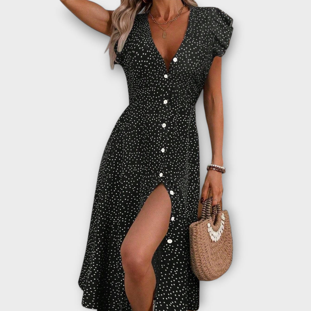 Stijlvolle Polkadot Midi-jurk