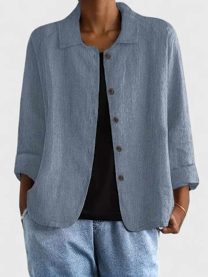 Maya | Katoenen overshirt met knoopsluiting voor dames