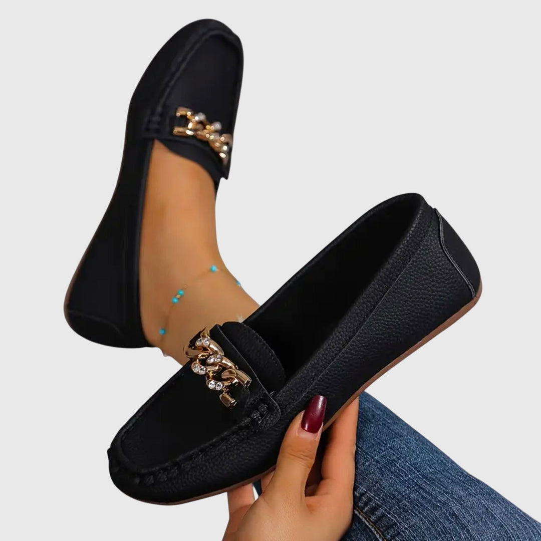 Melissa | Leren loafers met kettingdetail voor dames