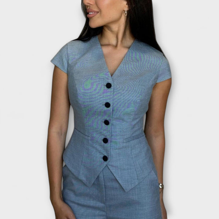 Ivy - Stijlvolle V-hals top en broek set