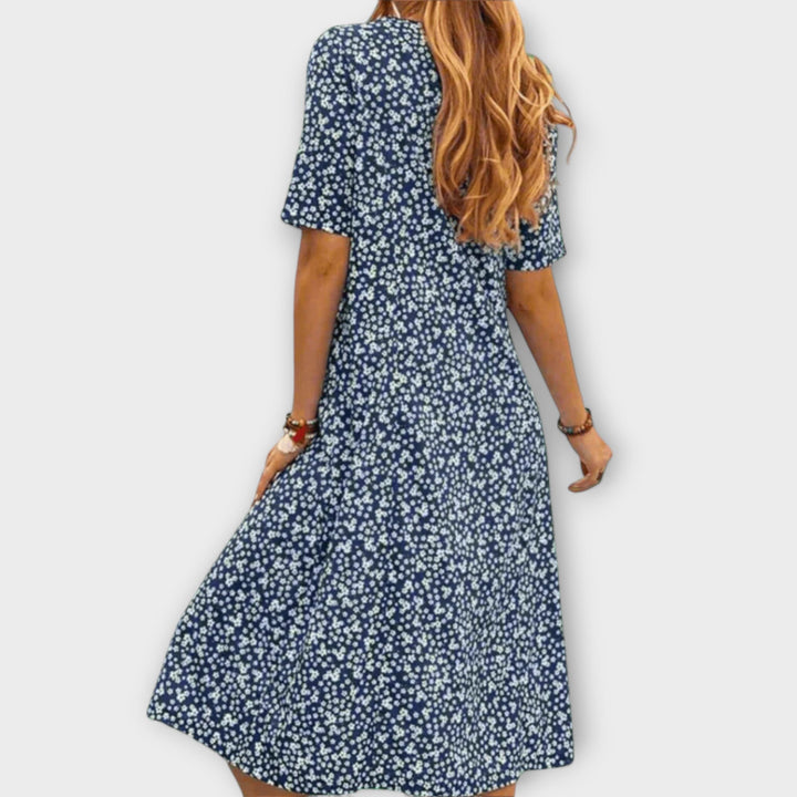 Paula - Elegante bloemenjurk van premium stof