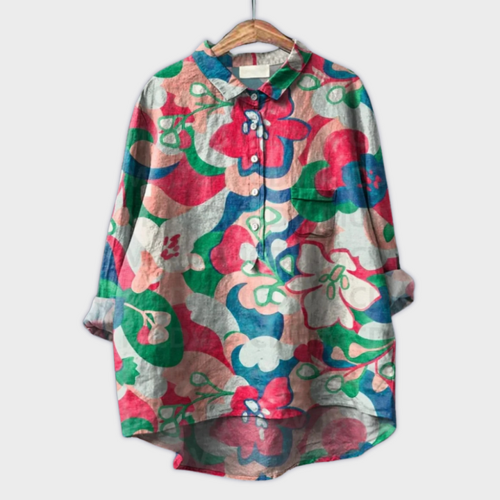 Magdalena - Handgemaakte Damesblouse met Bloemdesign