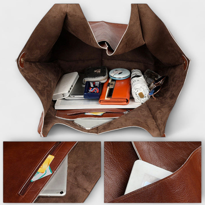 Urania | Oversized leren weekendtas voor dames