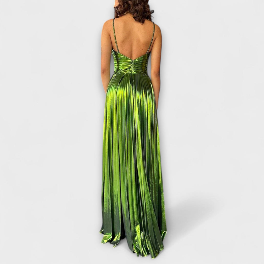 Maxi-jurk met metallic stof