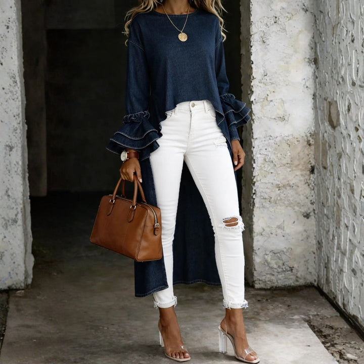 Vânia - Casual Denim Blouse