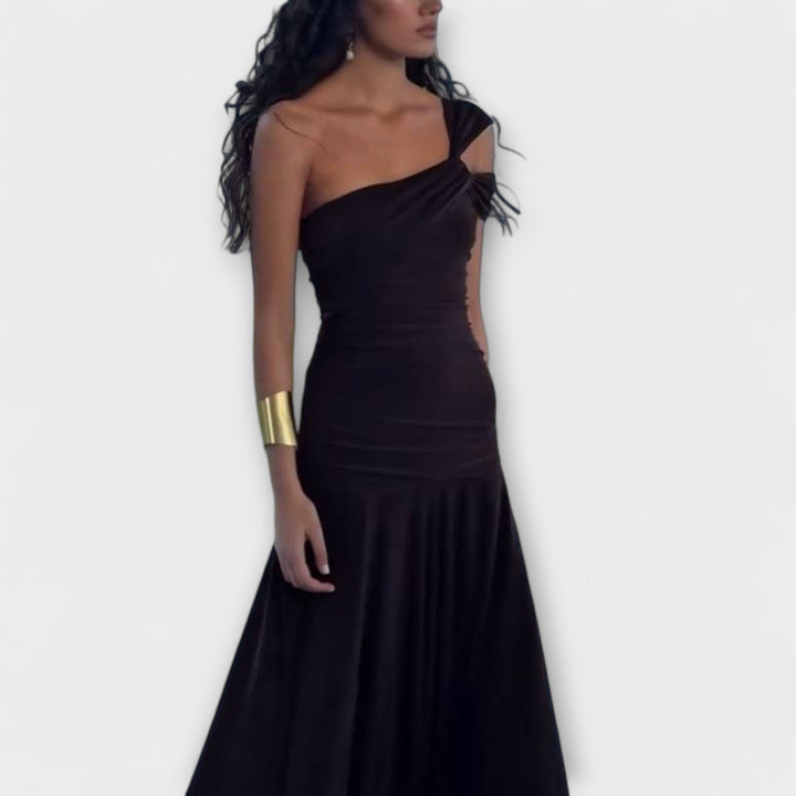 Margot - Off-Shoulder Strakke Maxikleed