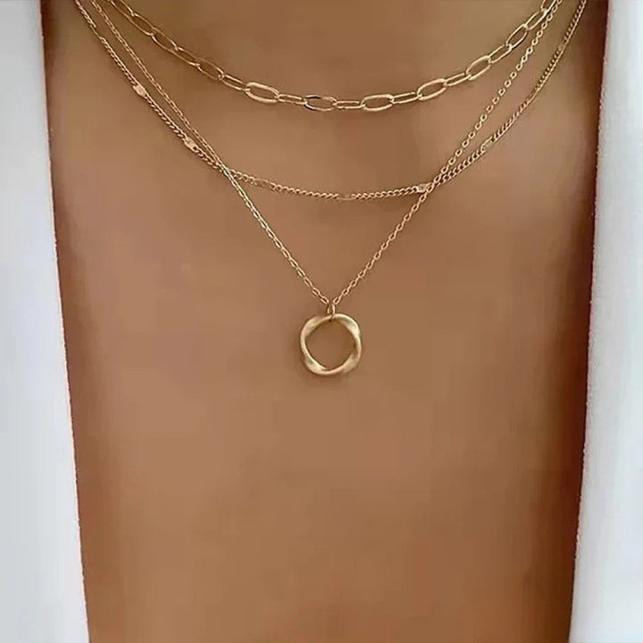 Retro Gouden Gelaagde Ketting