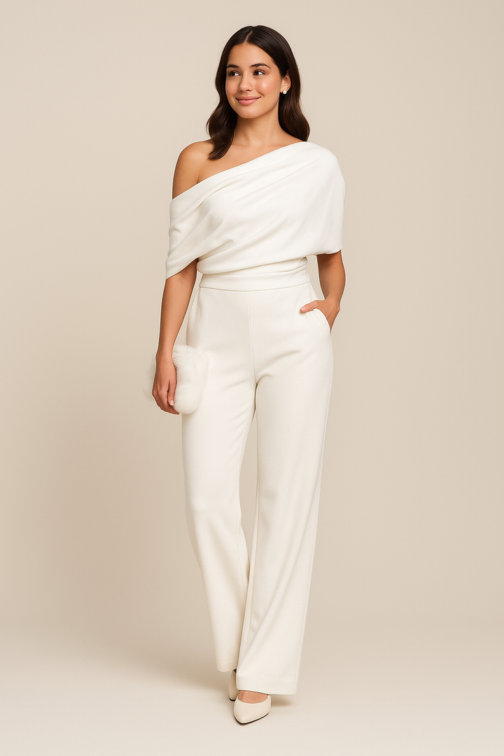 Primrose | One-shoulder jumpsuit met wijde pijpen voor dames