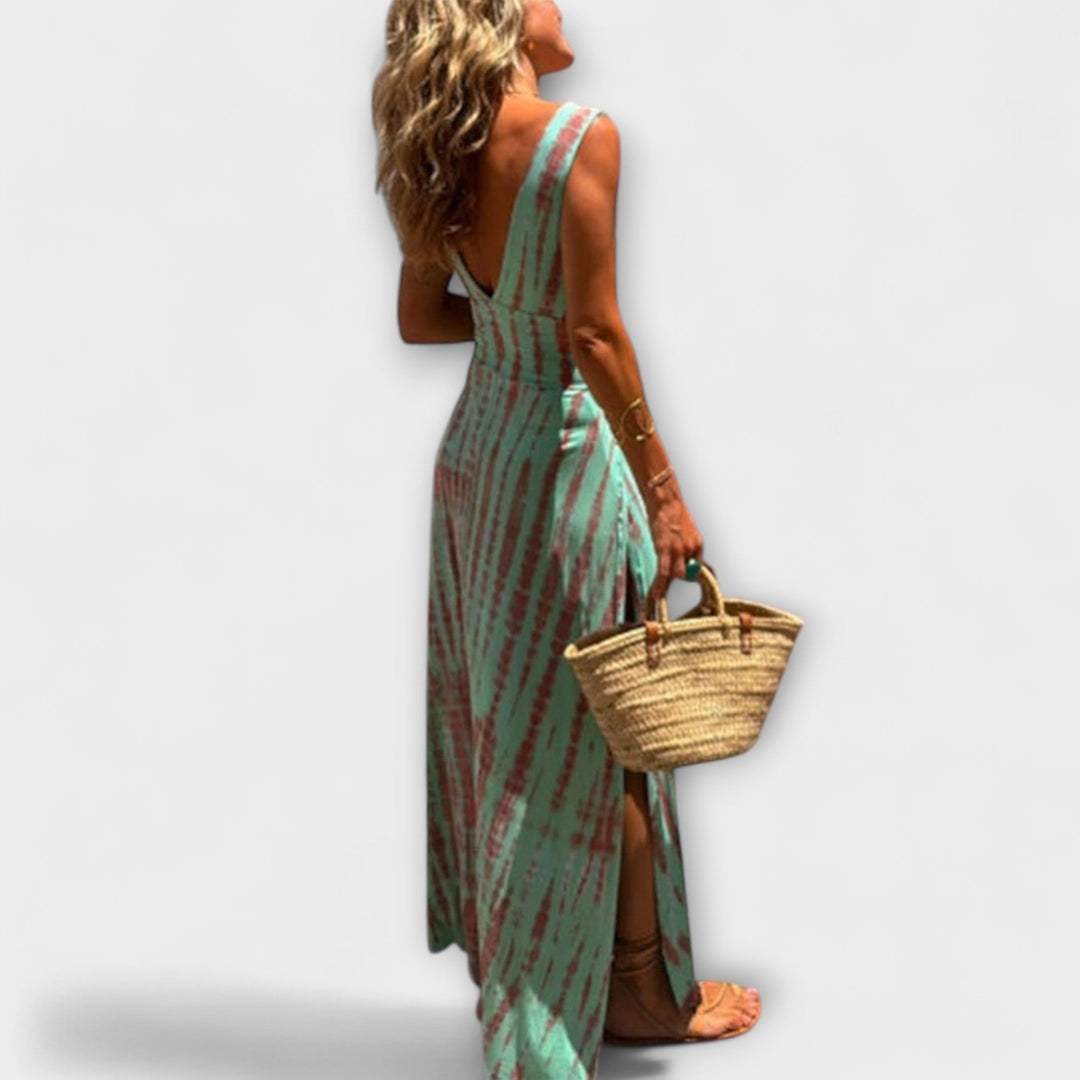 Ella - Eleanor Tie-Dye Cutout Schlitz Stretchjurk