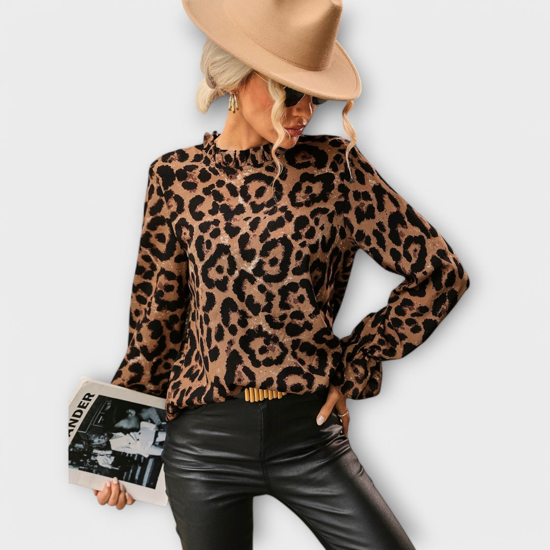 Kayla - Blouse met geplooide kraag