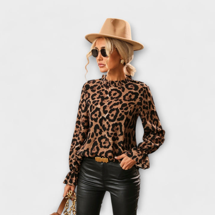 Kayla - Blouse met geplooide kraag