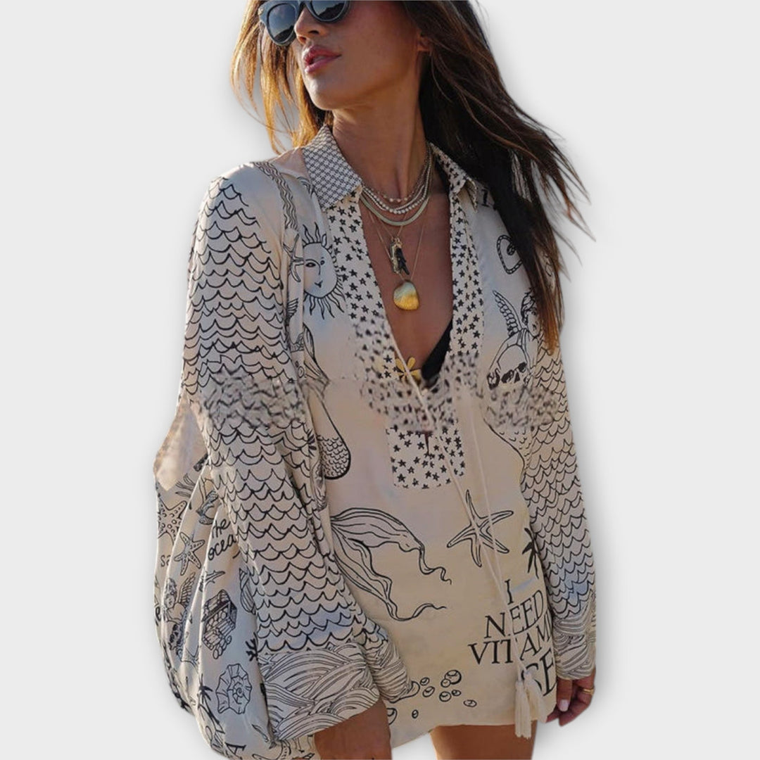 Liv - Satijnen Kwast Shirt en Shorts Set