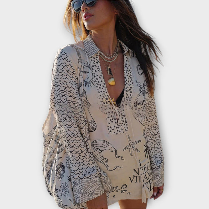 Liv - Satijnen Kwast Shirt en Shorts Set