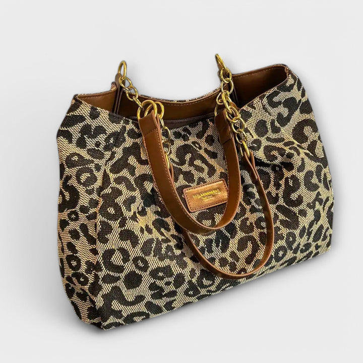 Fantine | Canvas shopper met luipaardprint voor dames