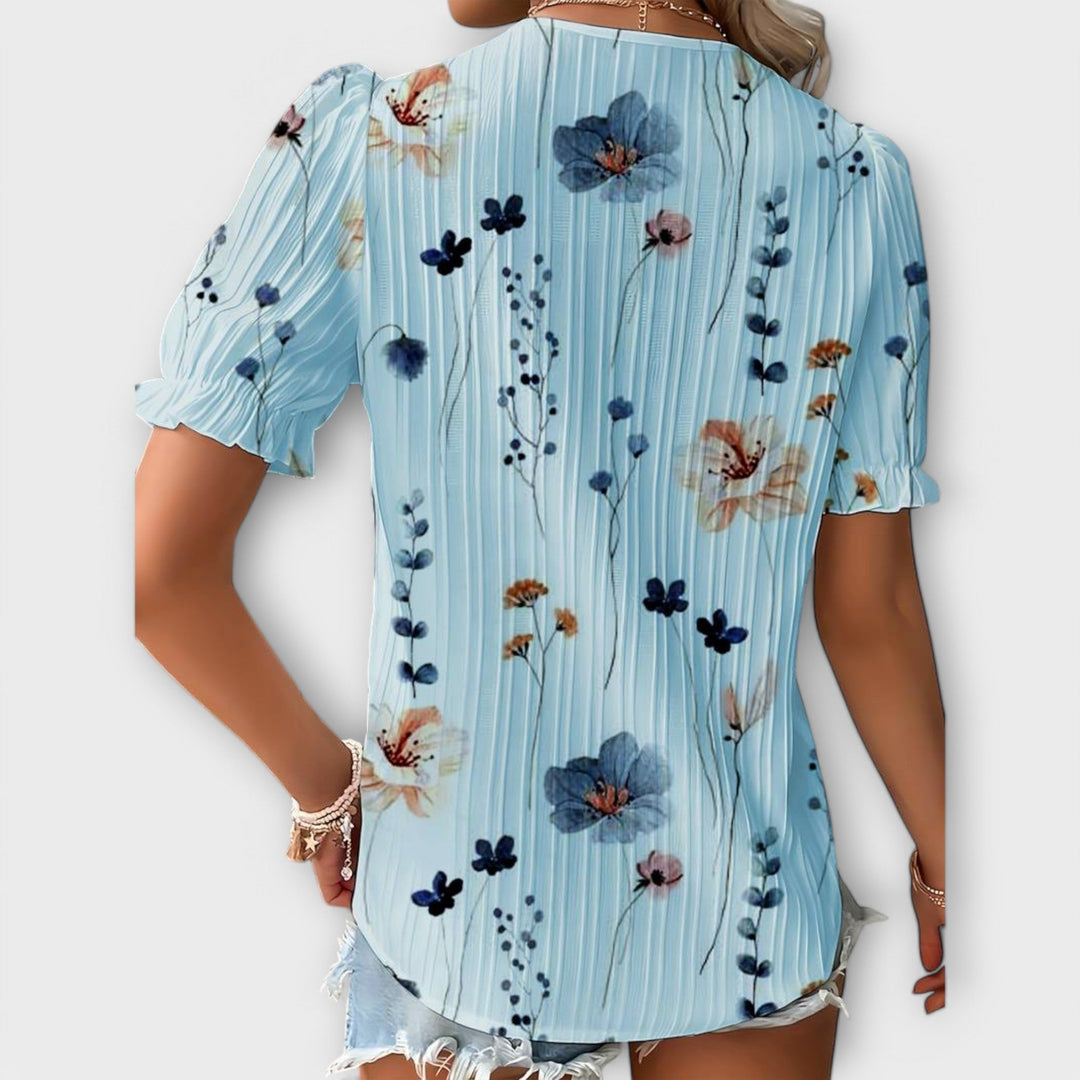 Emily - Modieuze Blouse met Puntige Uitsnijding