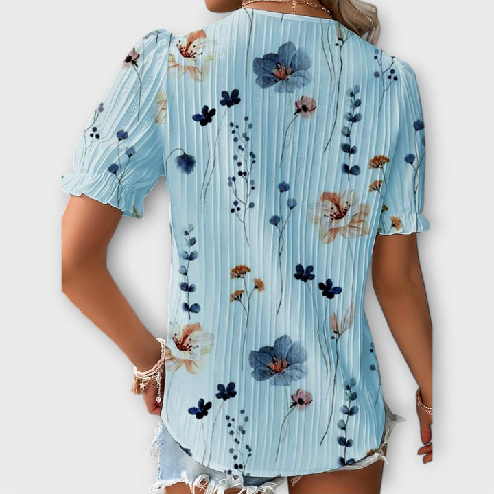 Emily - Modieuze Blouse met Puntige Uitsnijding