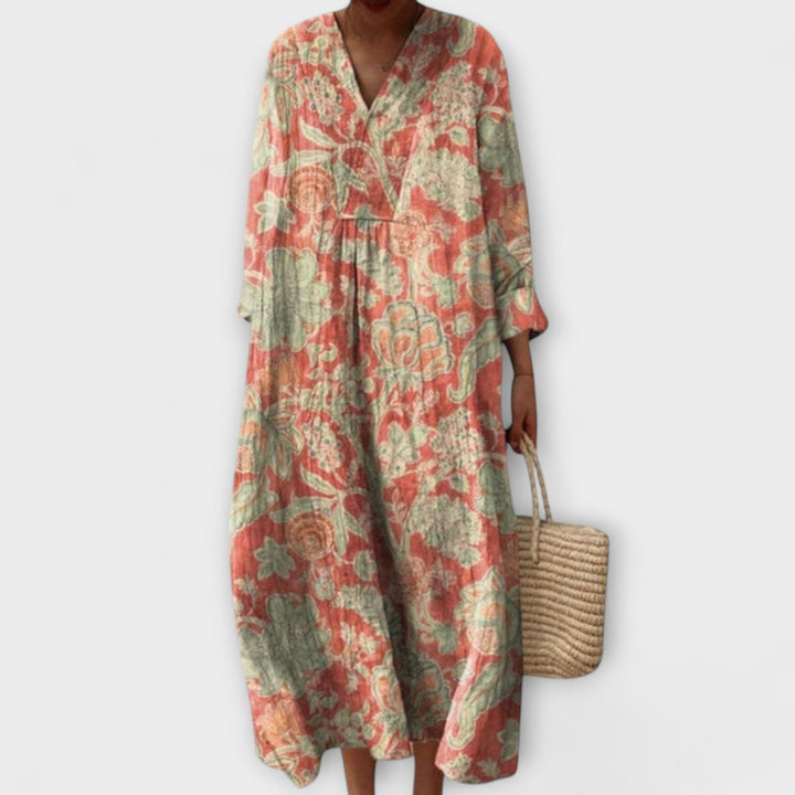 Thaleia – Midi-jurk in florale vintage-stijl