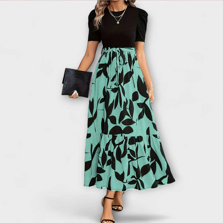 Luna - Zomerjurk met bloemenpatroon en ronde hals