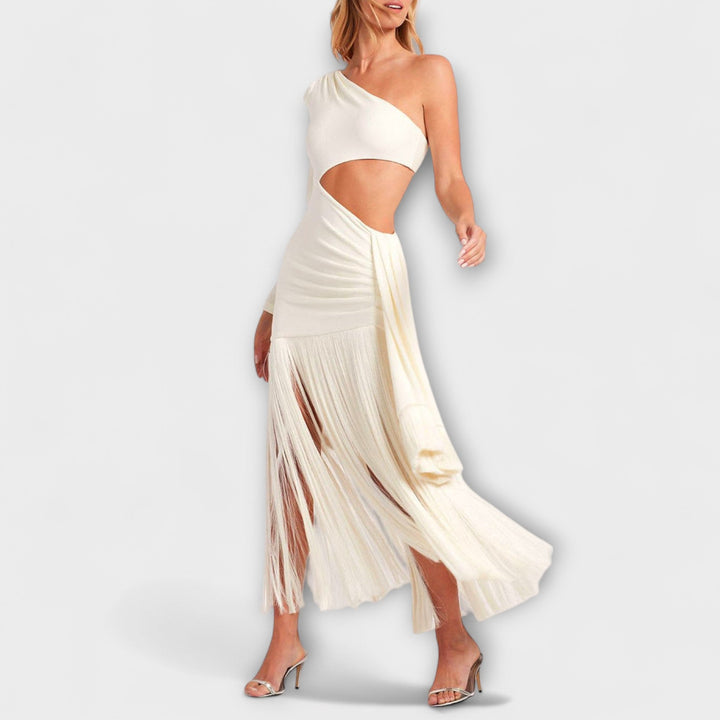 Alice - Opvallende Cutout-Franje-Maxijurk
