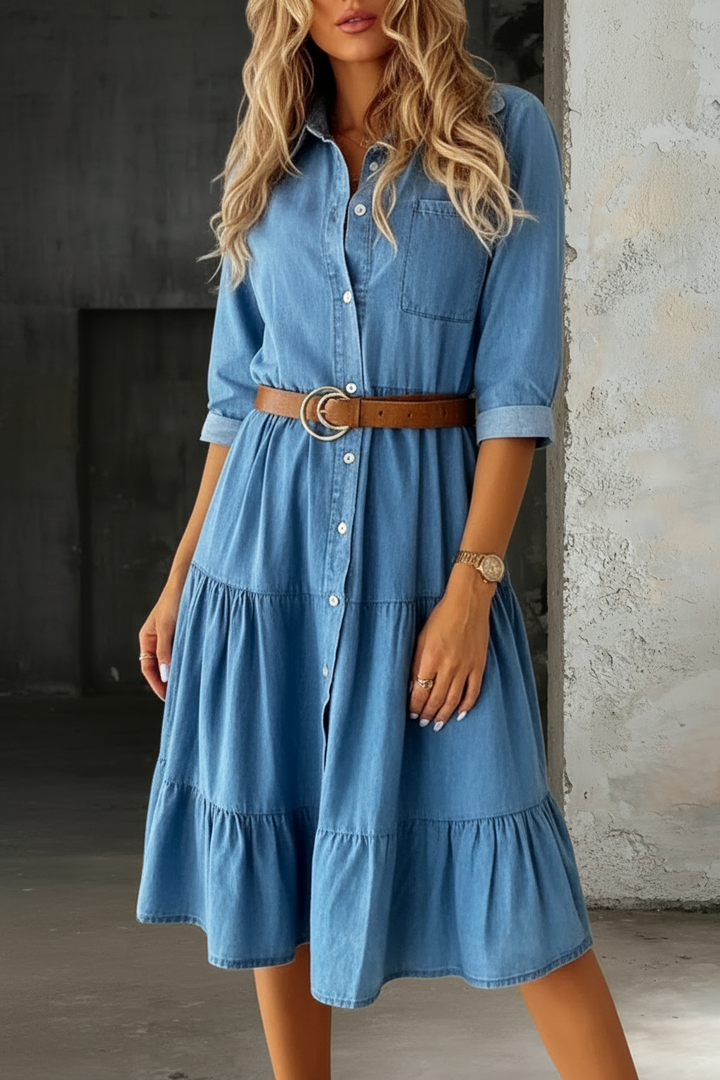 Bárbara - Casual Elegante Denim Jurk