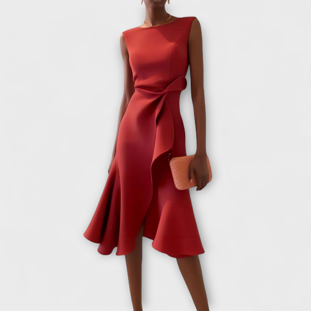 Juliette – Draped asymmetrisch Midikleid