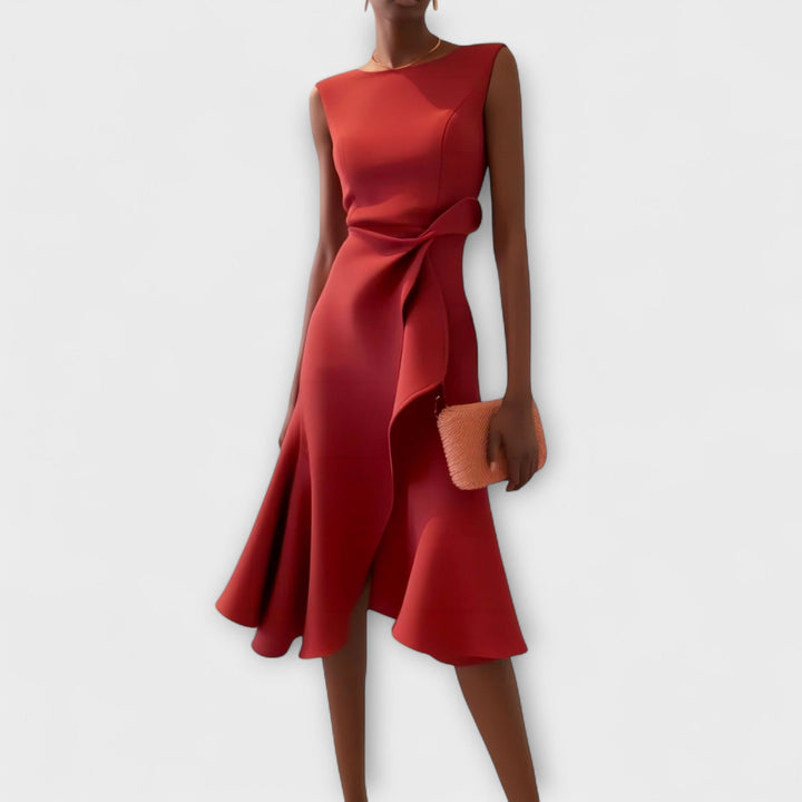 Juliette – Draped asymmetrisch Midikleid