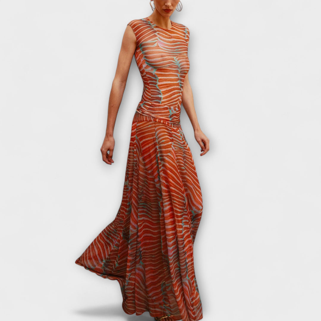 Phoenix - Schimmerende Wellen-Mesh-Bodysuit