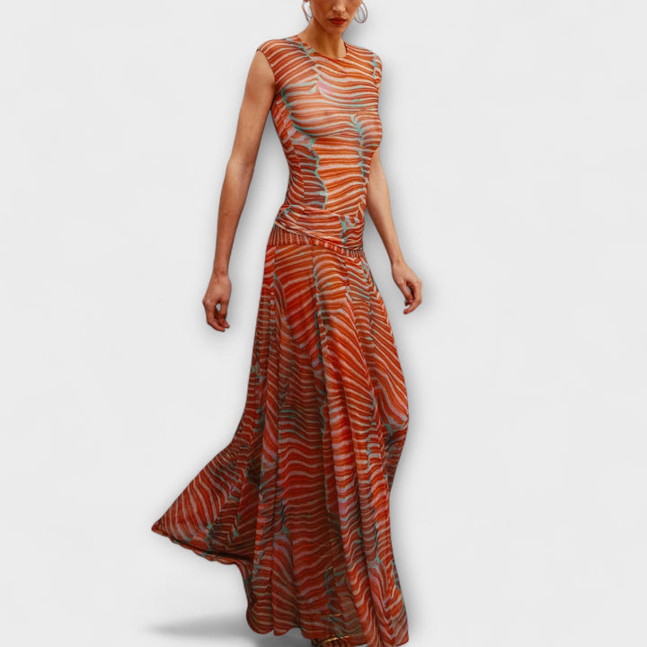 Phoenix - Schimmerende Wellen-Mesh-Bodysuit