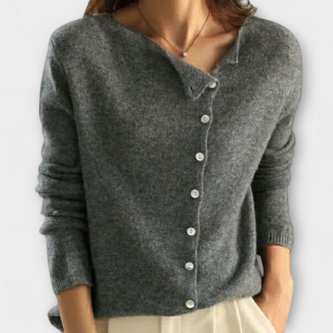 Isabelle - Basis Pullover met lange mouwen en knopen