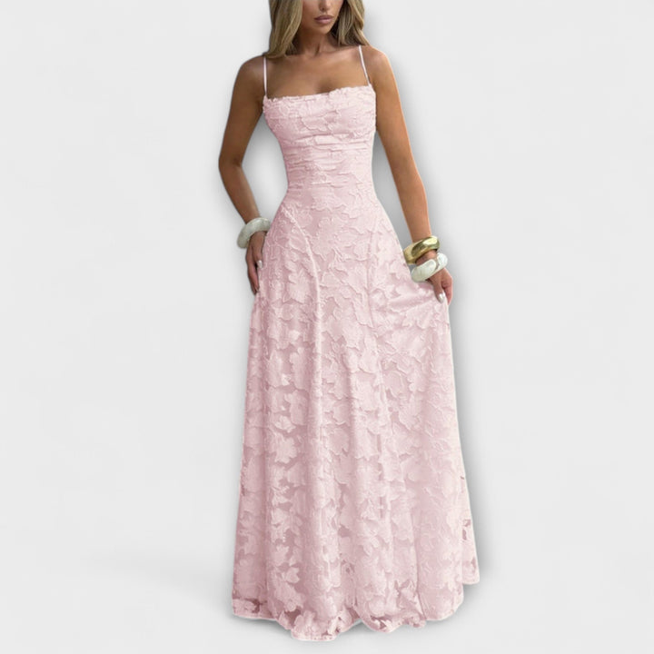 Emberly - Elegante Jacquard-Maxijurk