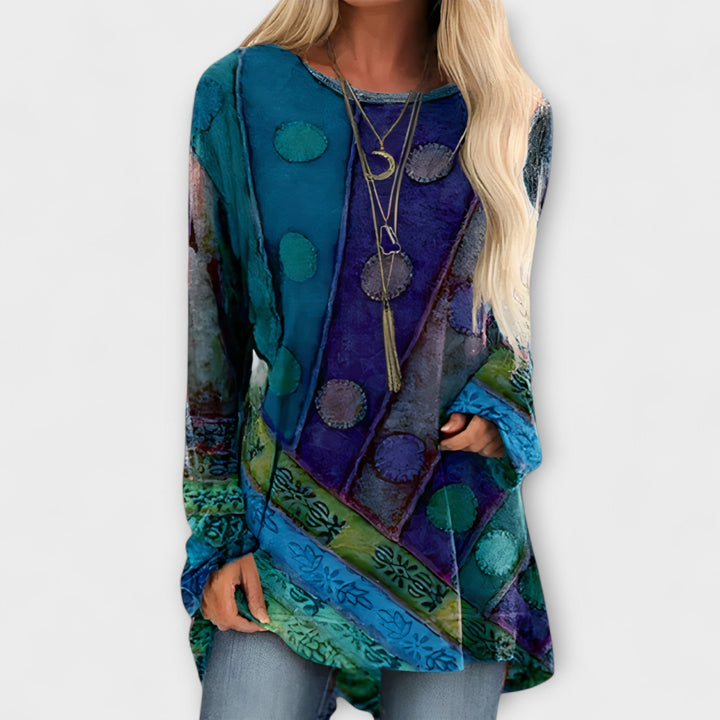 Stijlvolle Damesblouse Met Etnische Print