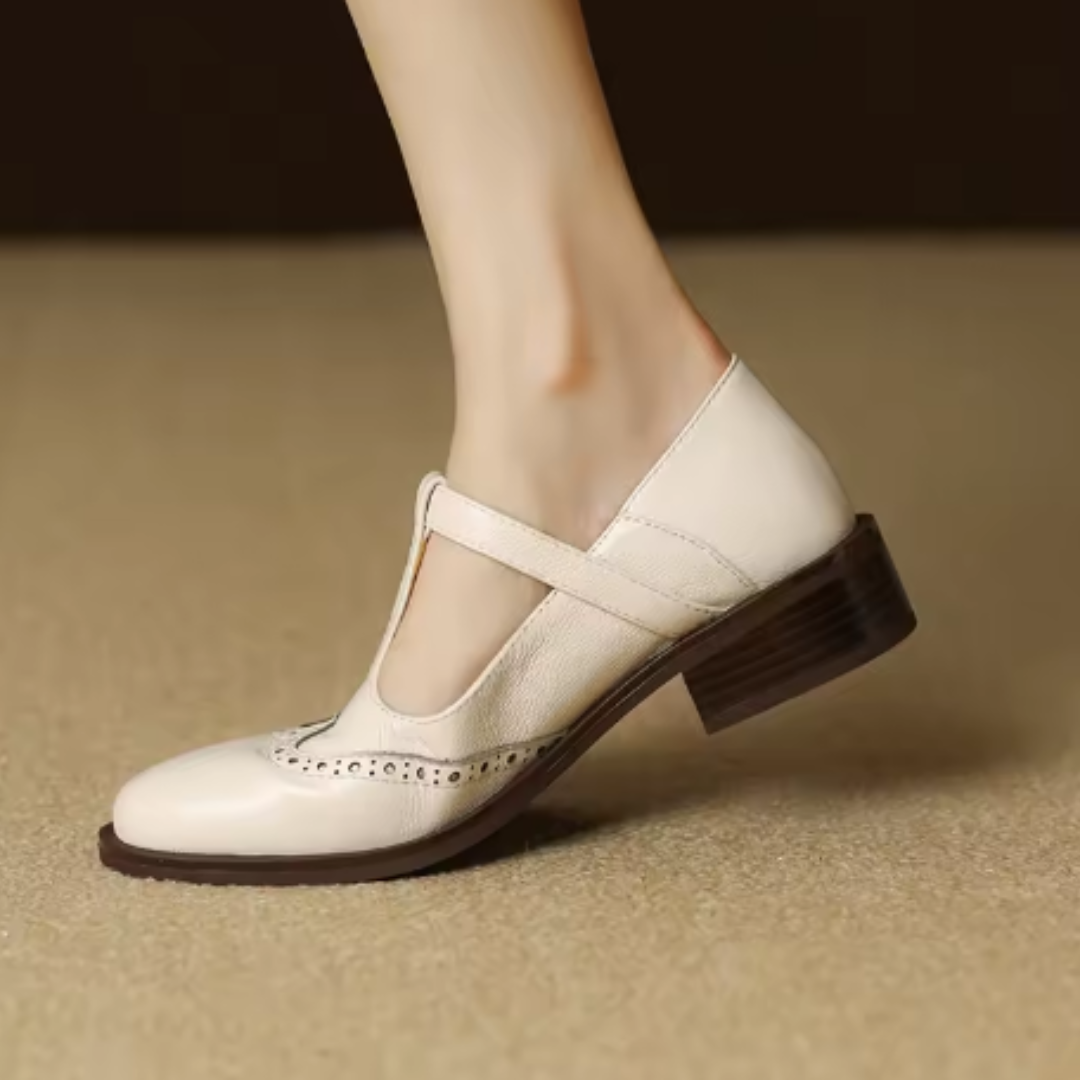 Amelie – T-bandschoenen in brogue-stijl