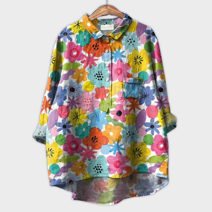 Magdalena - Handgemaakte Damesblouse met Bloemdesign