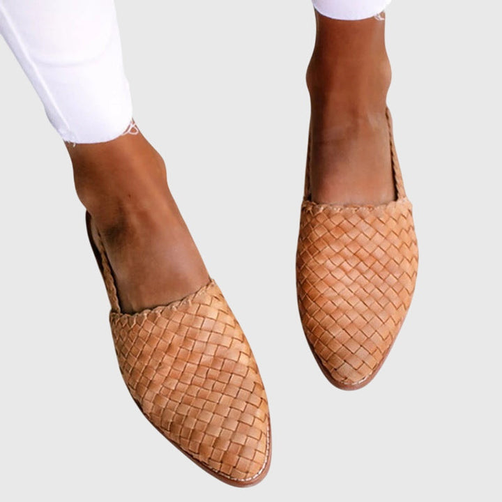 Leah | Gevlochten loafers met open neus voor dames