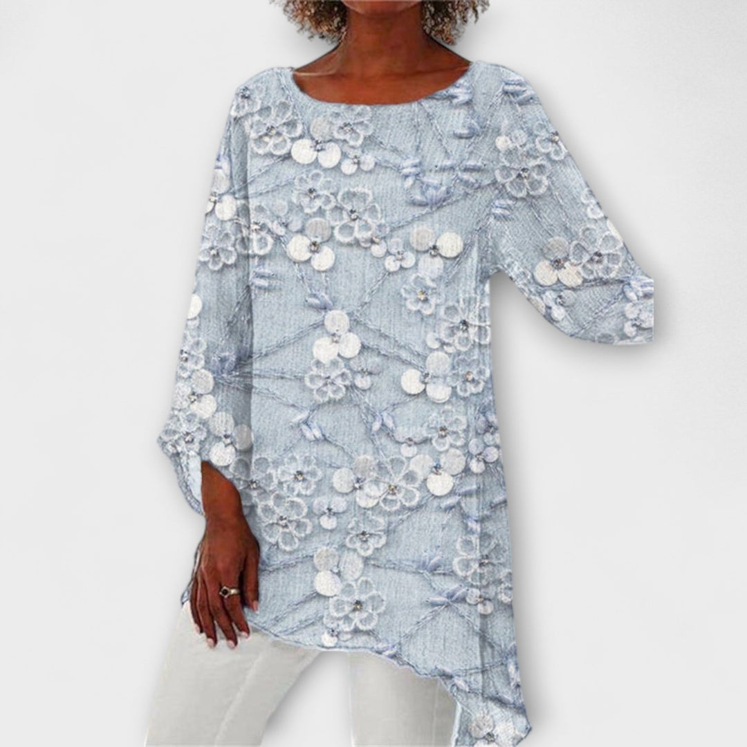 Harper - Blouse met bloemachtig kristalprint