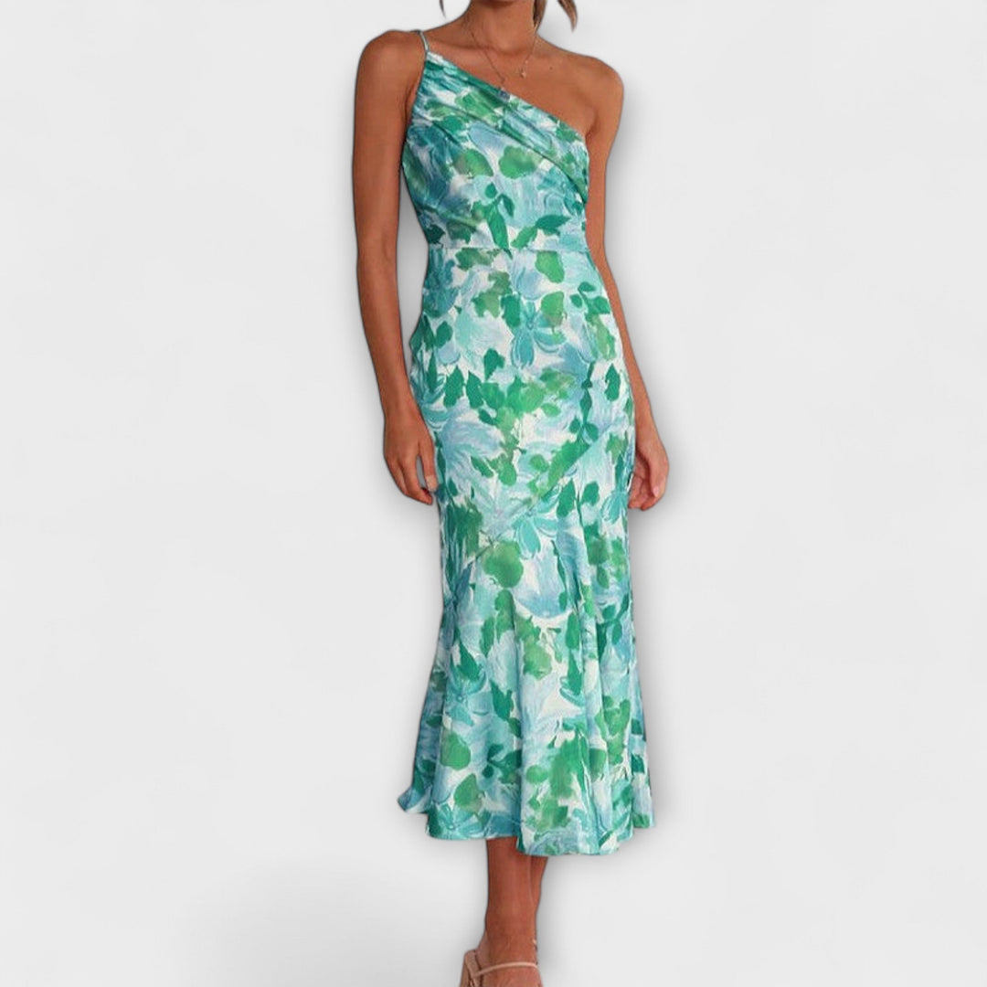 Tabea - Asymmetrische Bloemenprintjurk
