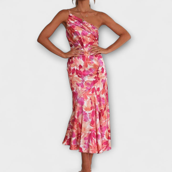 Tabea - Asymmetrische Bloemenprintjurk