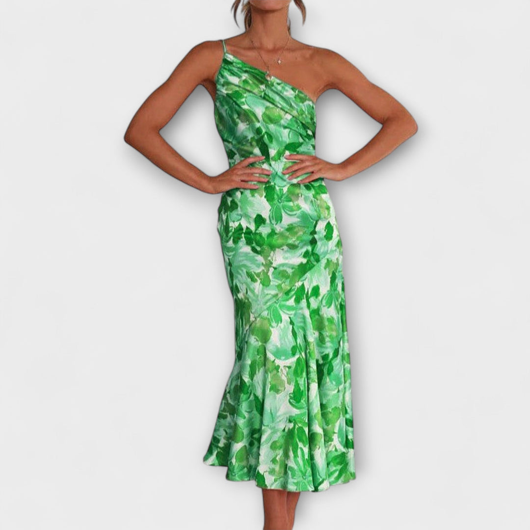 Tabea - Asymmetrische Bloemenprintjurk