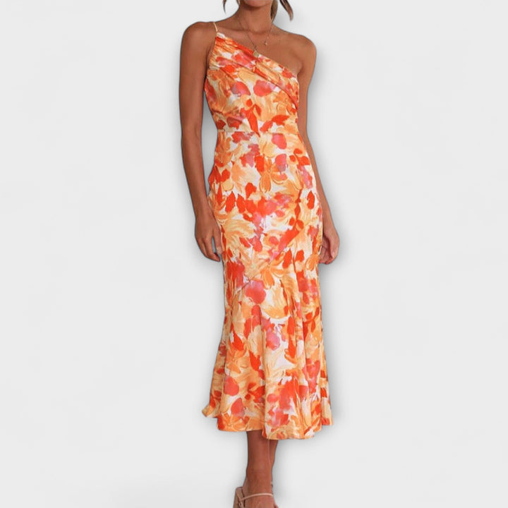 Tabea - Asymmetrische Bloemenprintjurk