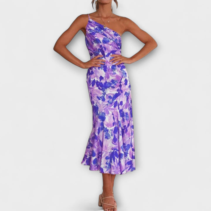 Tabea - Asymmetrische Bloemenprintjurk
