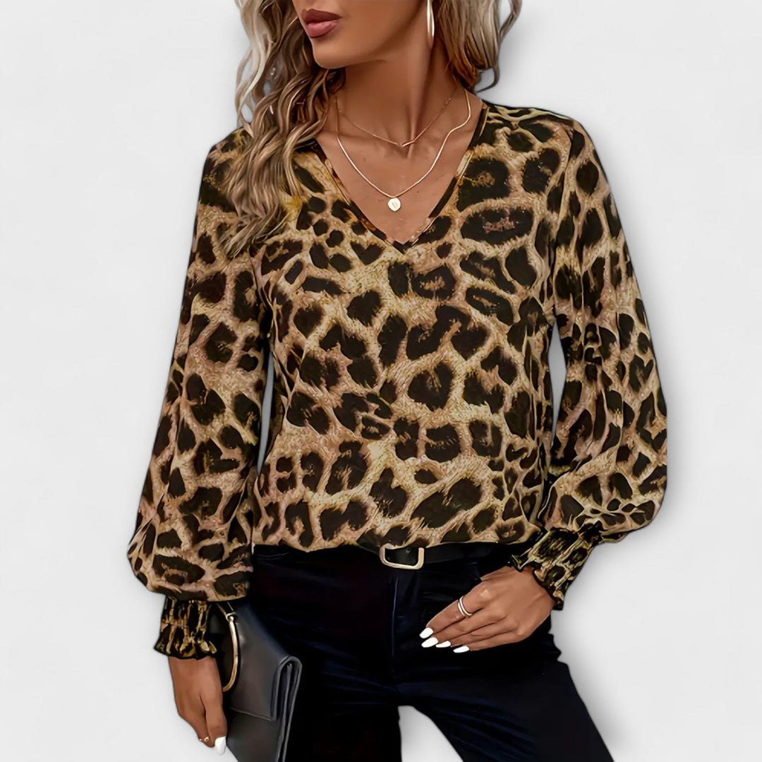Sara - Stijlvolle Blouse met Luipaardprint