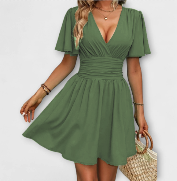 Winslet - Jurk met geraffineerde taille en V-hals