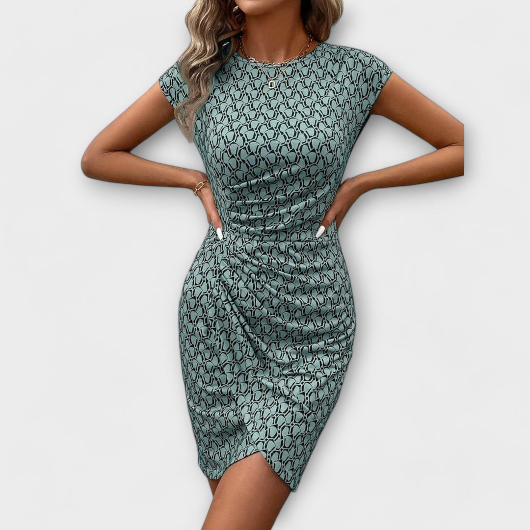 Emma - Korte Mouwen Tulpendress met Allover-Print